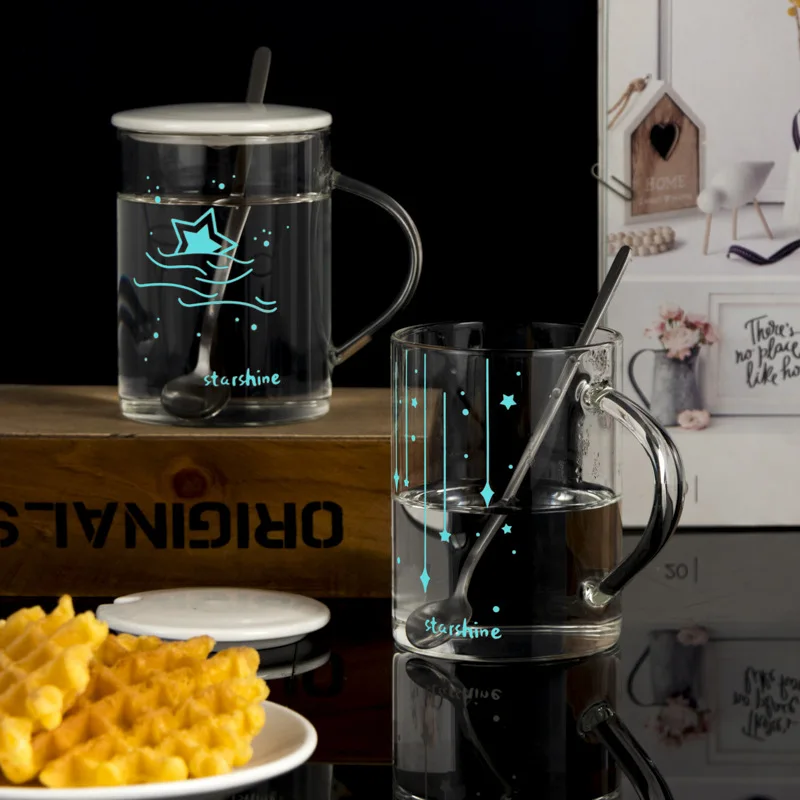 

Creative luminous glasses Very beautiful tea cups Coffee cups Milk cups Breakfast cups Home office gifts