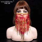 Вуаль для танца живота Женская, с блестками, 9 цветов