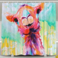 curtain watercolor annimals llama shower curtain bathroom decorpolyester durable waterproof curtain