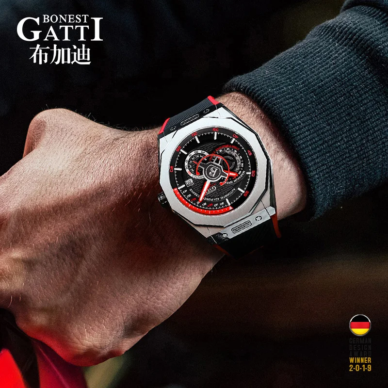 GATTI Топ Бренд роскошные механические часы мужские водонепроницаемые