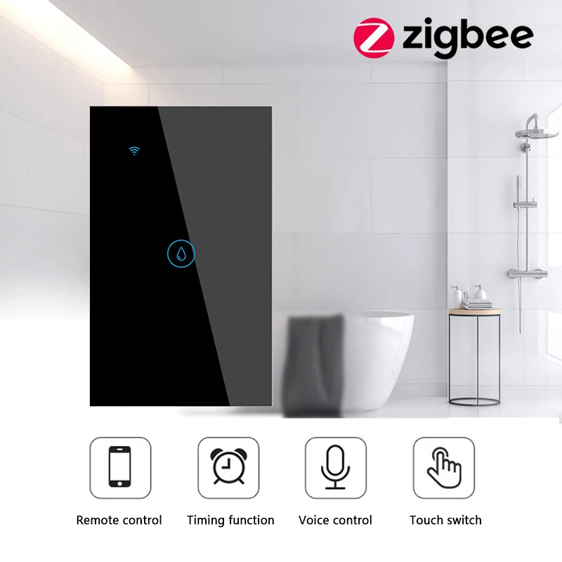 

Умный водонагреватель Zigbee, выключатель со стеклянным экраном и сенсорной панелью, с голосовым управлением, беспроводные Настенные переклю...