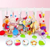 newborn baby plush stroller toys baby rattles mobiles cartoon animal hanging bell infant educational toys 0 12 months gift