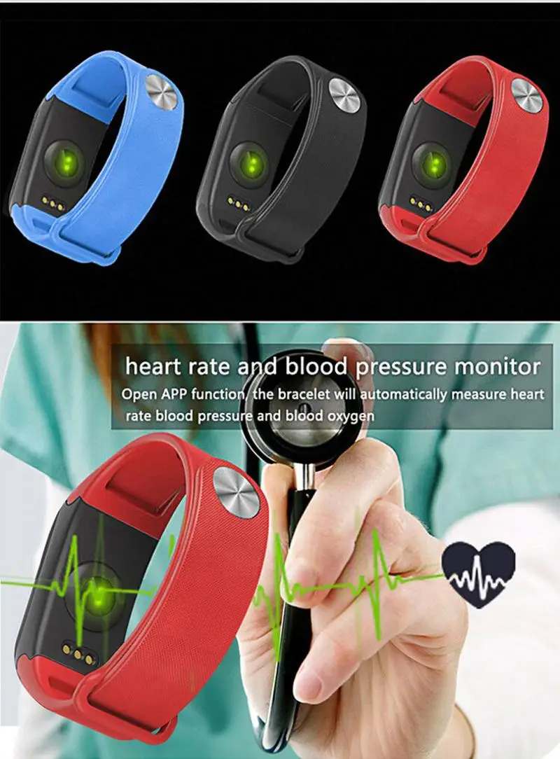 Sanda F1 Smart Bracelet Sports Watch Men Women Waterproof Multifunction Pedometer Blood Pressure Heart Rate Record Running Clock |