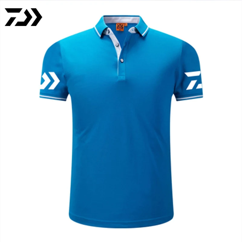 Daiwa Polo футболка для рыбалки, Мужская Лоскутная футболка с отложным воротником и пуговицами, Спортивная быстросохнущая дышащая футболка с защитой от солнца для рыбалки