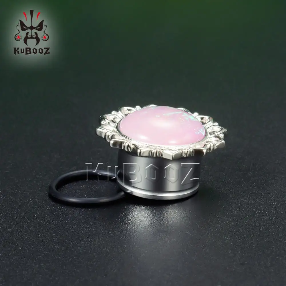 Оптовая цена для женщин цветок Форма розовый опал пирсинг уха из нержавеющей