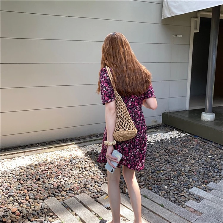 Женское шифоновое платье с завышенной талией повседневное асимметричное мини