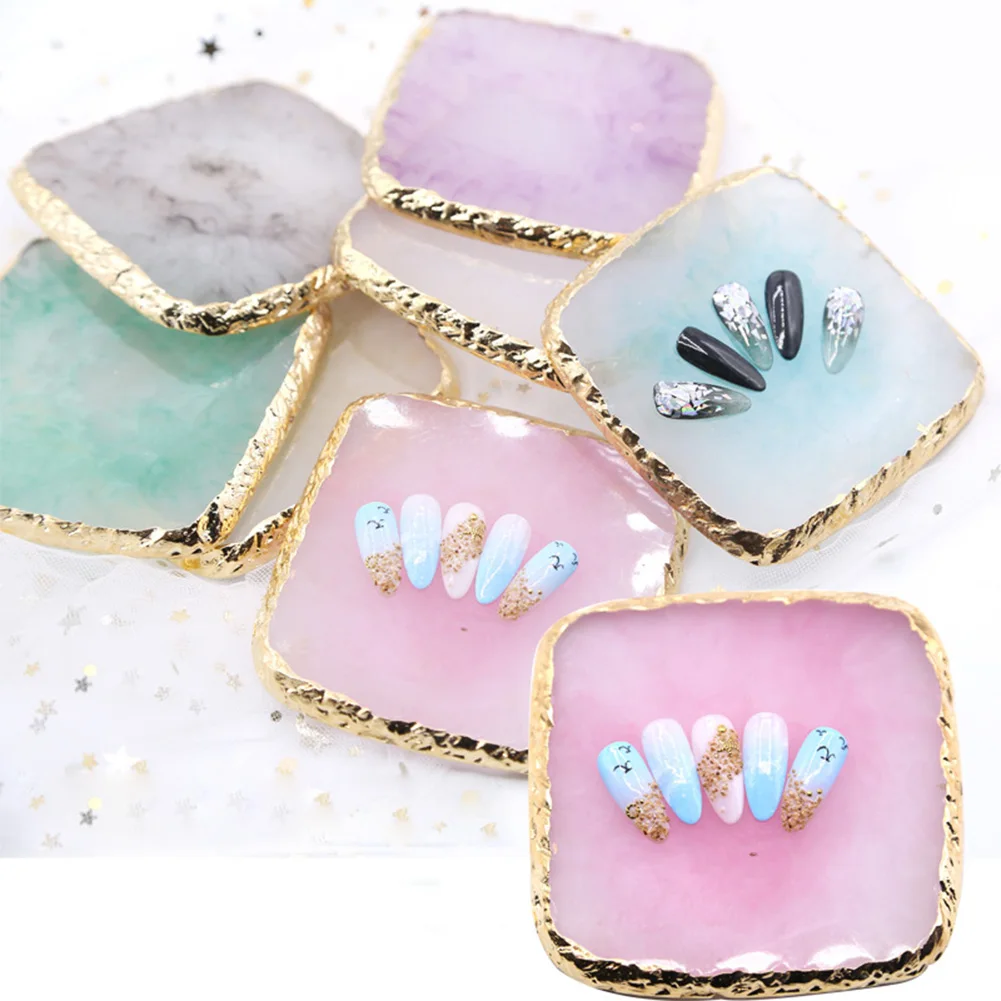 

Resin Stone Color Palette False Nail Tips Drawing Nail Color Palette Gel Polish Display Nail Color Mixing Display for Manicure