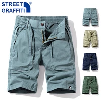 men summer new premium stretch tactical cotton cargo shorts men streetwear pockets shorts men casual fashion loose%c2%a0beach shorts