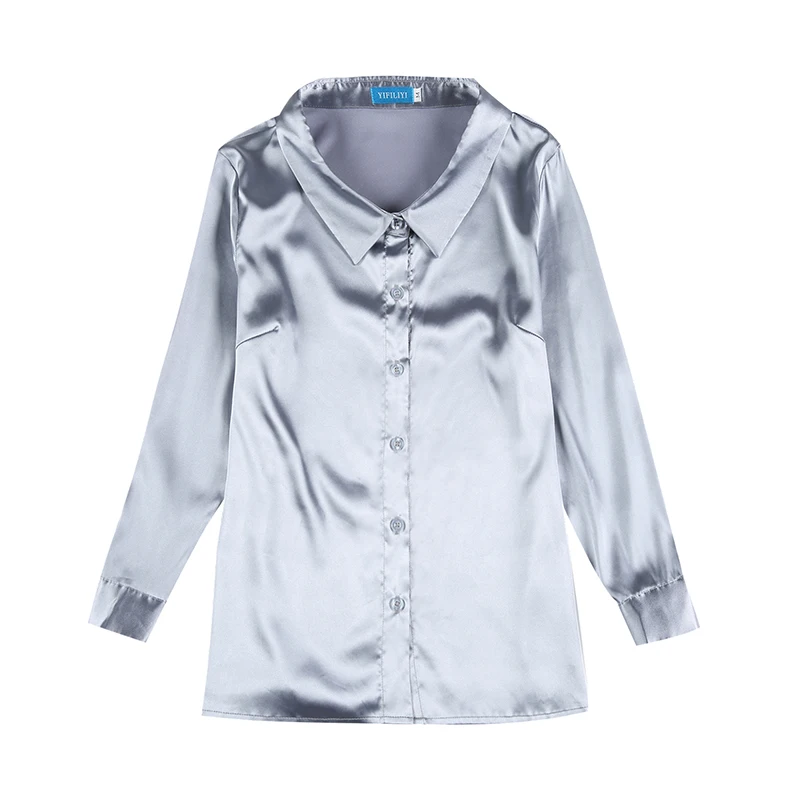 

Elegant Office Ladies Women's Shirts Silk Womens Tops And Blouses Plus Size Women Clothes Tunika Tunic Cardigan Ropa Mujer