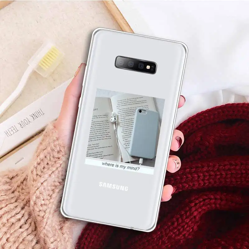 

Pink aesthetic design sky airplane pattern Phone Case Transparent For Samsung Galaxy A 71 21s S note 8 9 10 plus 20 ultra