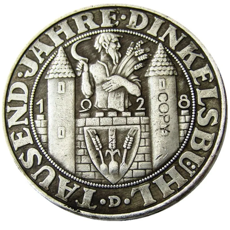 Редкая Германия WEIMAR ресница 1928D 3 рейхсмартк Посеребренная Имитация монеты