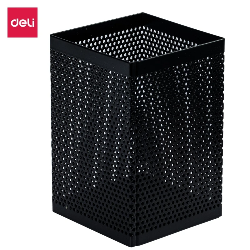

Deli E908 Pen Pencil Holder Black Metal Stand Mesh Style Pen Pencil Ruler Holder Desk Organizer Storage Office Accessories