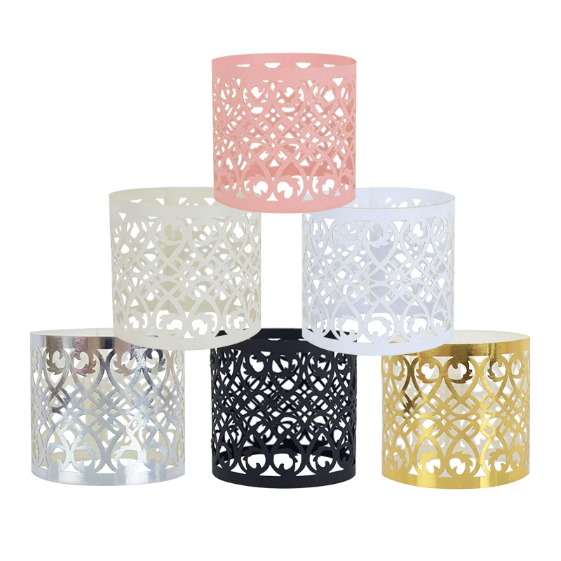 10/20Pcs Hollow Out Paper Napkin Ring Buckles Towel For Birthday Wedding Home Party Table Holder Decor Desktop Craft | Дом и сад