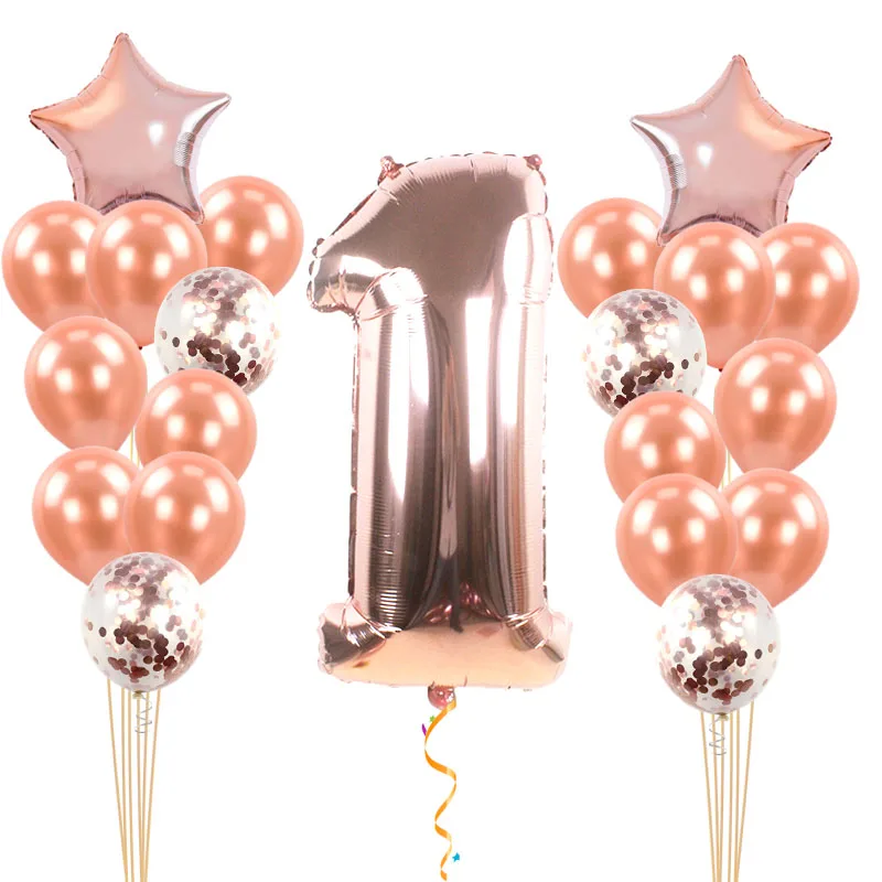 1st с днем рождения шарики конфетти воздушные шары из фольги в виде цифр во-первых