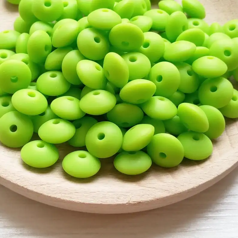 Силиконовые бусины Chartreuse блюдце 12 мм без БФА Детские для соски BX5 | Мать и ребенок