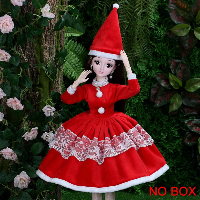 Christmas(No Box) 60 см Модная Кукла для девочек игрушка с одеждой и обувью Simul пластиковые Соединенные DIY умный большой принцесса кукла королева набор подарок на день рождения для девочек - Цвет: Christmas(No Box)