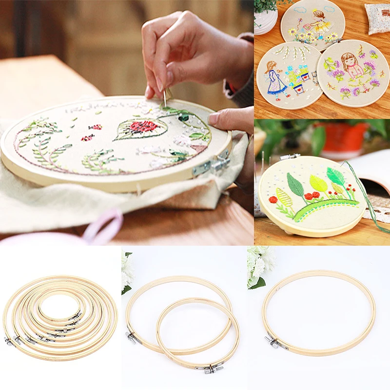 Cross stitch Bamboo stretch 1 piece DIY accessories 13cm~40cm Sewing Embroidery circle Wooden frame hoop Handwork | Дом и сад