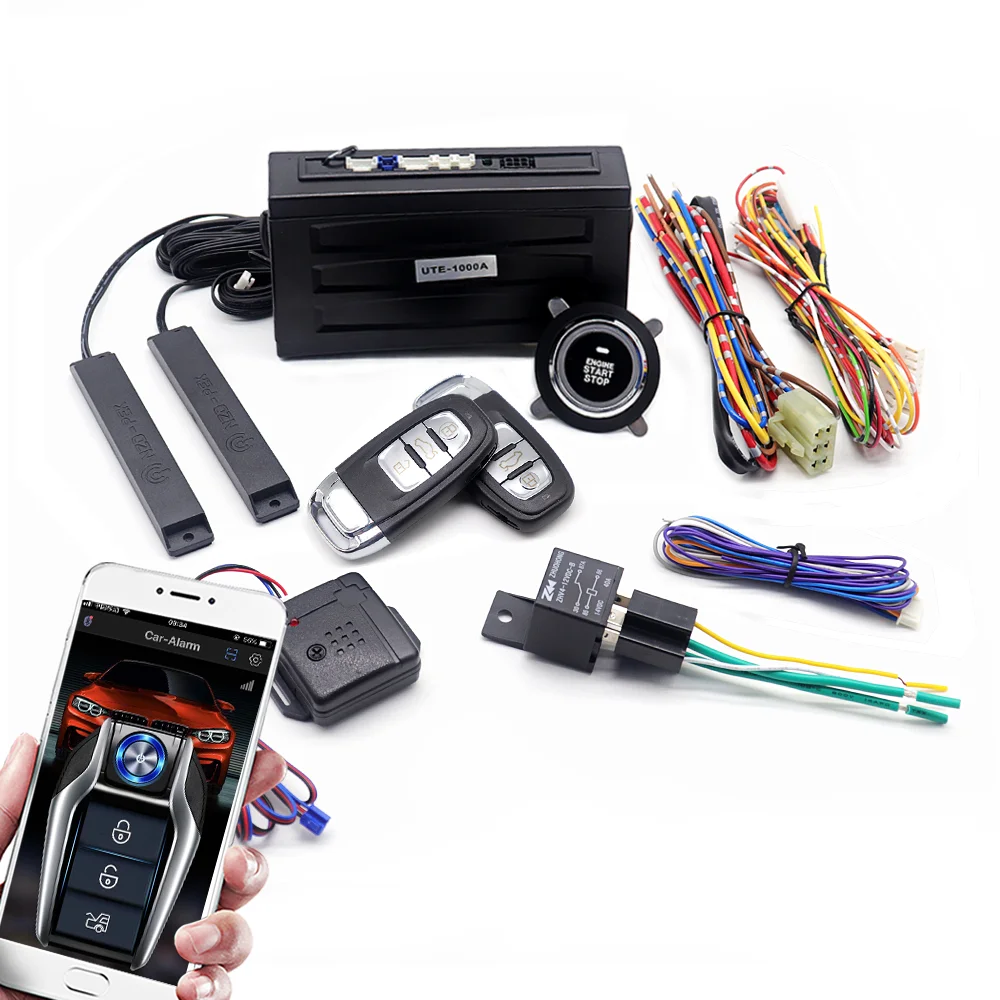 car alarm intelligent ignition system remote start keyless entry central locking engine start stop button phone app control car free global shipping
