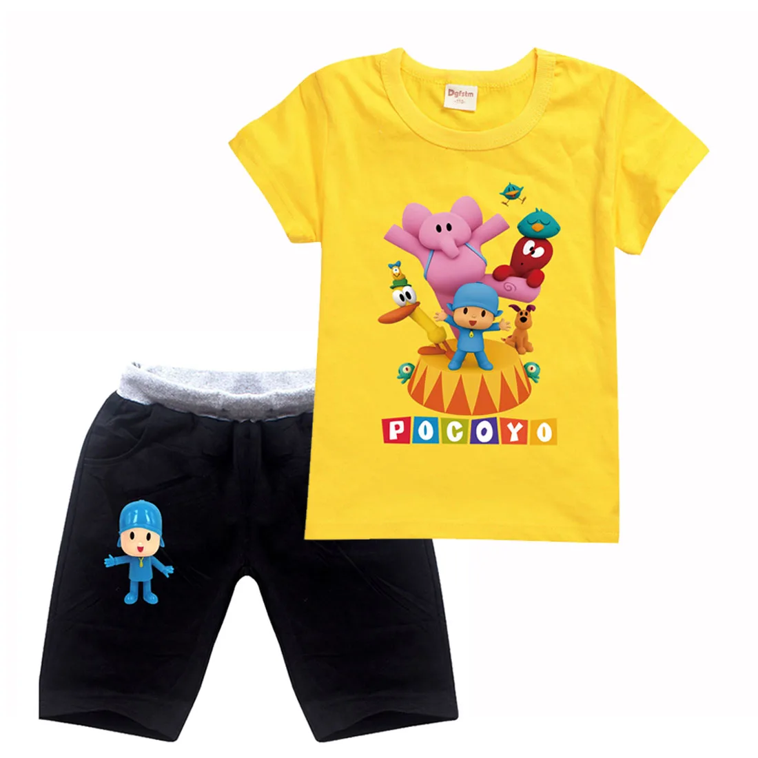 Новые детские pocoyoe аниме одежда для маленького мальчика с изображением 2021 летние