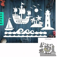 metal cutting dies cut mold ocean ship outpost cage decoration scrapbook paper craft knife mould blade punch stencils