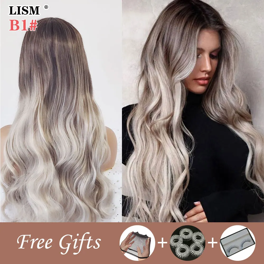 Женские волнистые парики черные/белые из натуральных термостойких