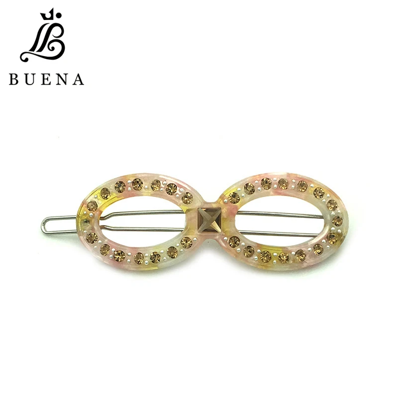 

Luxurious Hair Clip Infinite Loop Rhinestone Embellishment Hair Jewelry Shimmer Wedding Hair Grip Acetate Hair Clips
