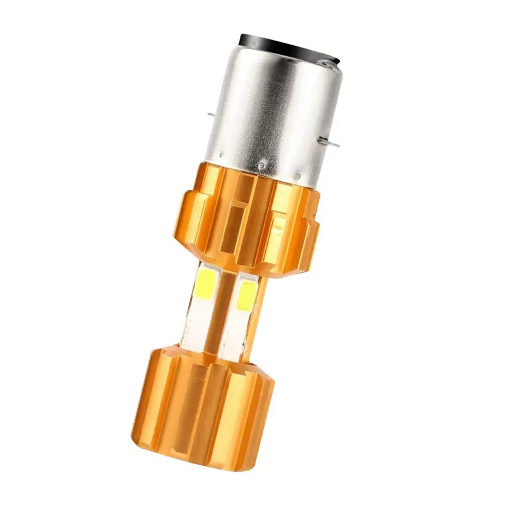 LED Motorcycle Headlights Double Claw H4 Glows on Three Sides Repair and Replace (Golden) |