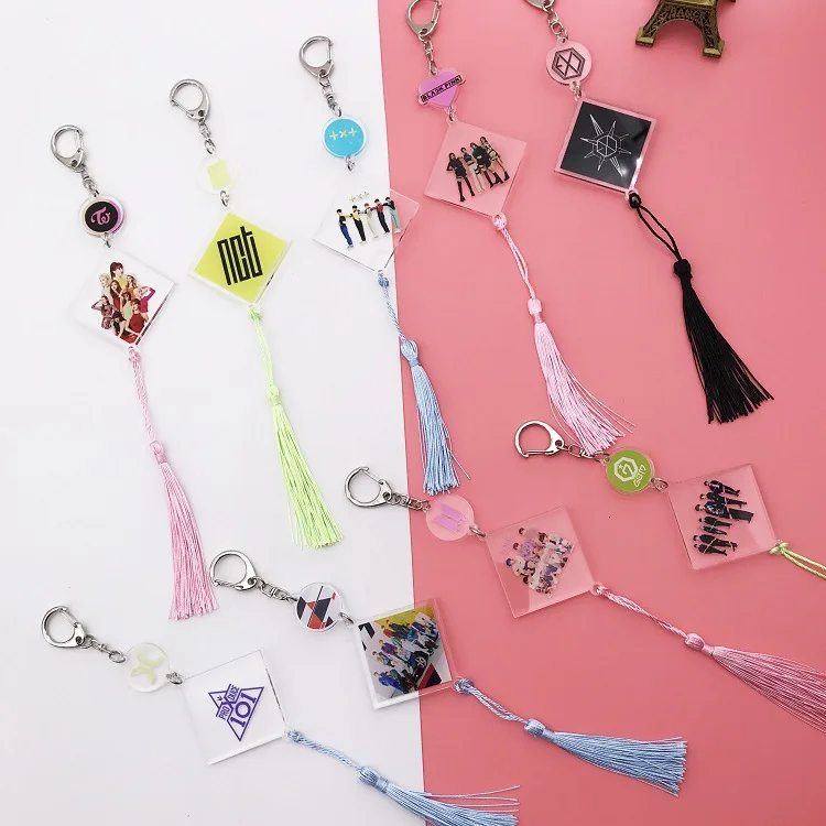 10 компл./лот Kpop BT 21 GOT7 семнадцать дважды NCT X1 TXT цифры акриловая кисточка брелок