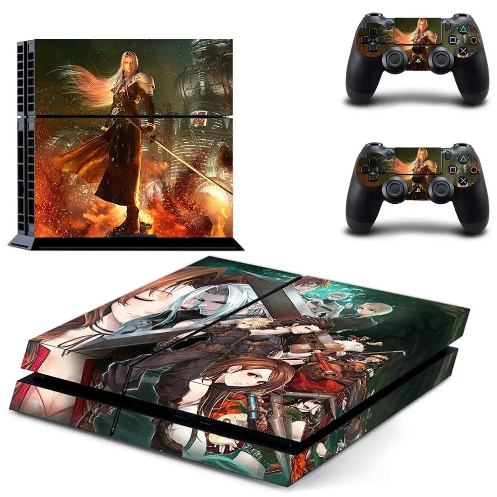 Final Fantasy 7 PS4 кожи Стикеры Виниловая наклейка для Sony Playstation 4 консоли и 2 контроллера