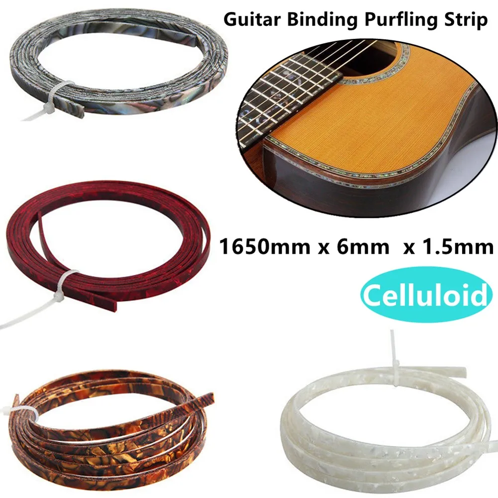 

1pcs 1650mm Guitar Binding Purfling Strip Celluloid Neck Body Binding Purfling Strip For Acoustic Classical Guitars Luthier Tool