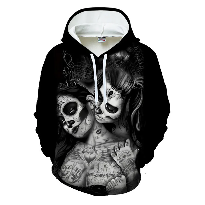 Skull Printed 3D Sweatshirt Men Women Black Design Hoodies Homme Autumn Long Sleeve Tracksuit For Male Hoody Drop Ship