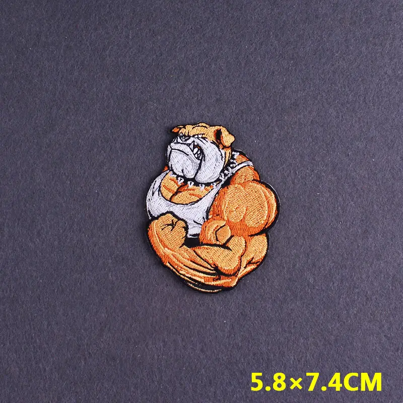 Тренажерный зал животных сильный Единорог Акула патч вышитые патчи на одежде