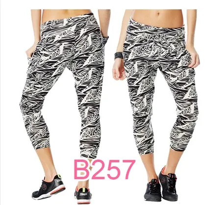 dP257 black white Дизайн, женские трикотажные брюки, брюки для бега, женские брюки-шаровары, Капри, P257 - Цвет: dP257 black white