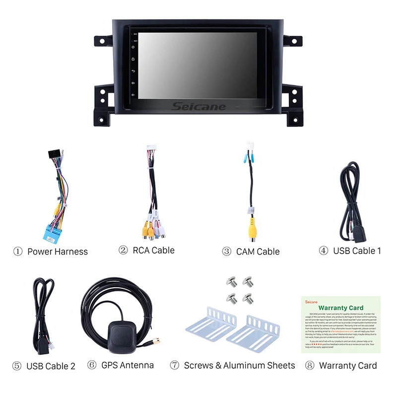 Автомагнитола Seicane 7 дюймов Android 10 0 2 + 32 ГБ GPS-навигация для Suzuki Grand Vitara 3 2005 -2015