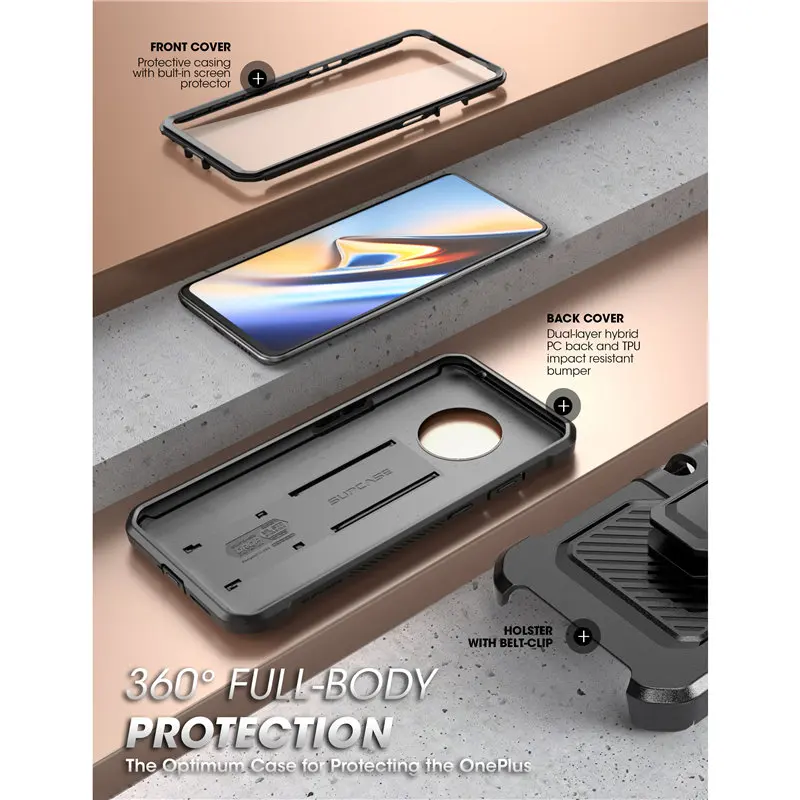 supcase for one plus 7t case ub pro heavy duty full body holster cover with built in screen protector for oneplus 7t 2019 free global shipping