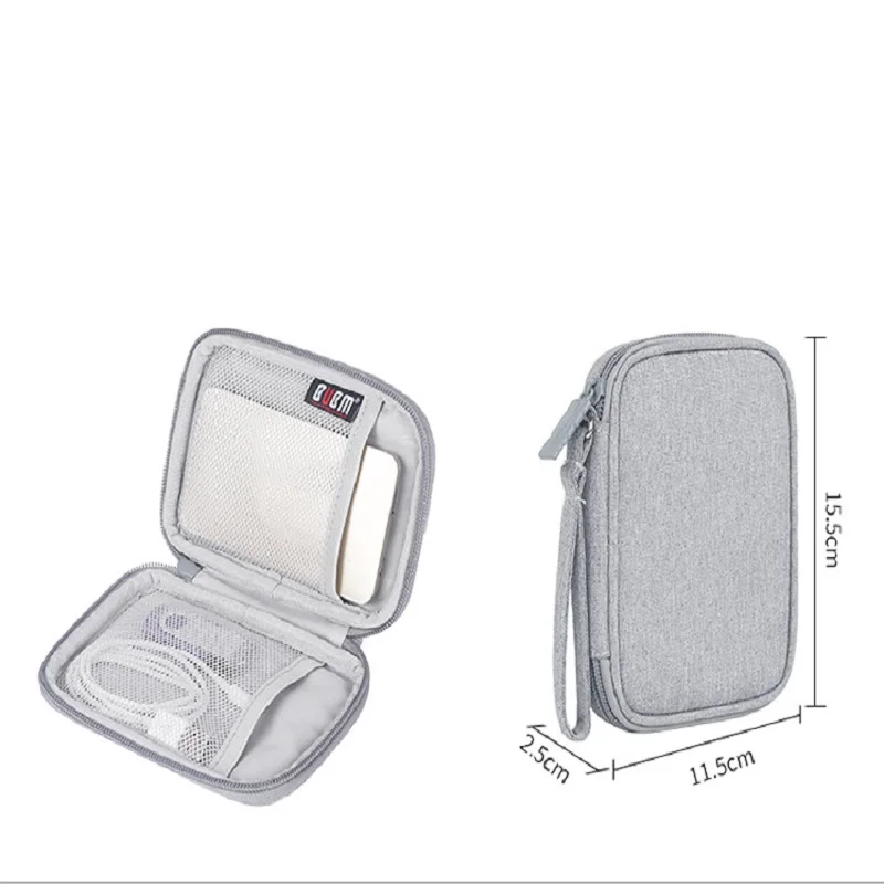 

2-layer Cable Storage Bag Portable HardDisk Earphone Protective Case Pouch Ziplock Bags Headset Earbud Household Organizer