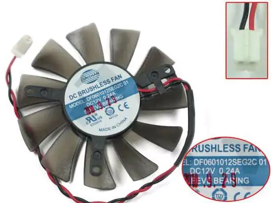 ZUNSHAN DF0601012SEG2C 01 DC 12V 0.24A 2 провод Сервер вентилятор охлаждения|round fan|server fandc fan 12v |