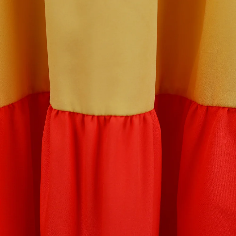 

Echoine Summer Color Patchwork Ruffle Sleeve Dress Casual Loose Fashion Pluse Size Prty Club Dresses