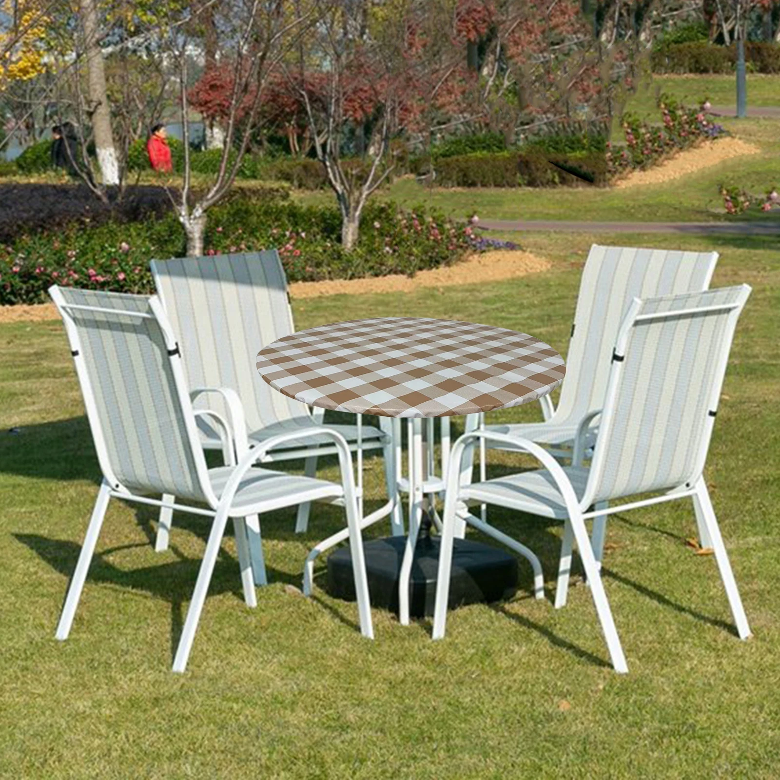 Эластичный полиэстеровый клетчатый чехол для стола водонепроницаемый