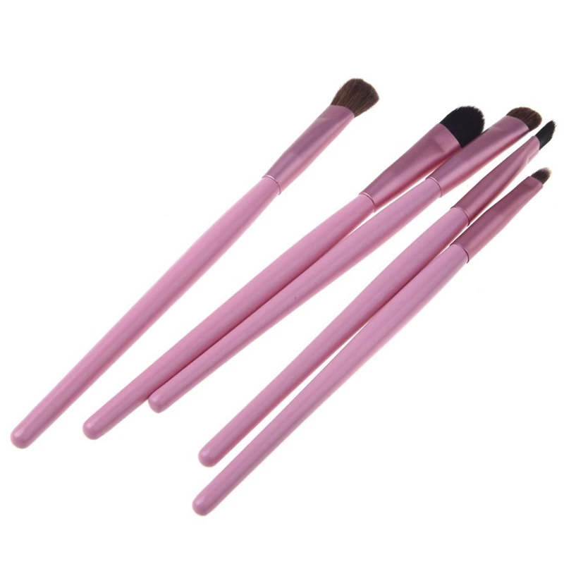 5 шт Кисть для макияжа Косметическая кисть Тени век с круглой трубкой (розовый) |
