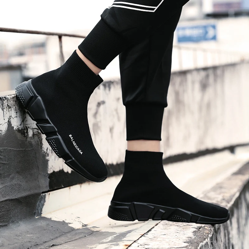 

Men Socks Shoes Men's Sneakers Ankle Boots Male Casual Elasticity Shoe Loafers Chaussures Homme 2021 Summer Breathable Soft Sole