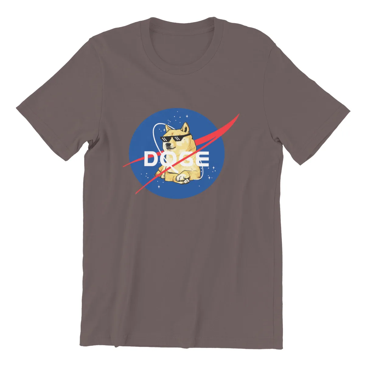 

Повседневные свободные хлопковые футболки для девушек с принтом Space Doge, модель 100% большого размера, 143088