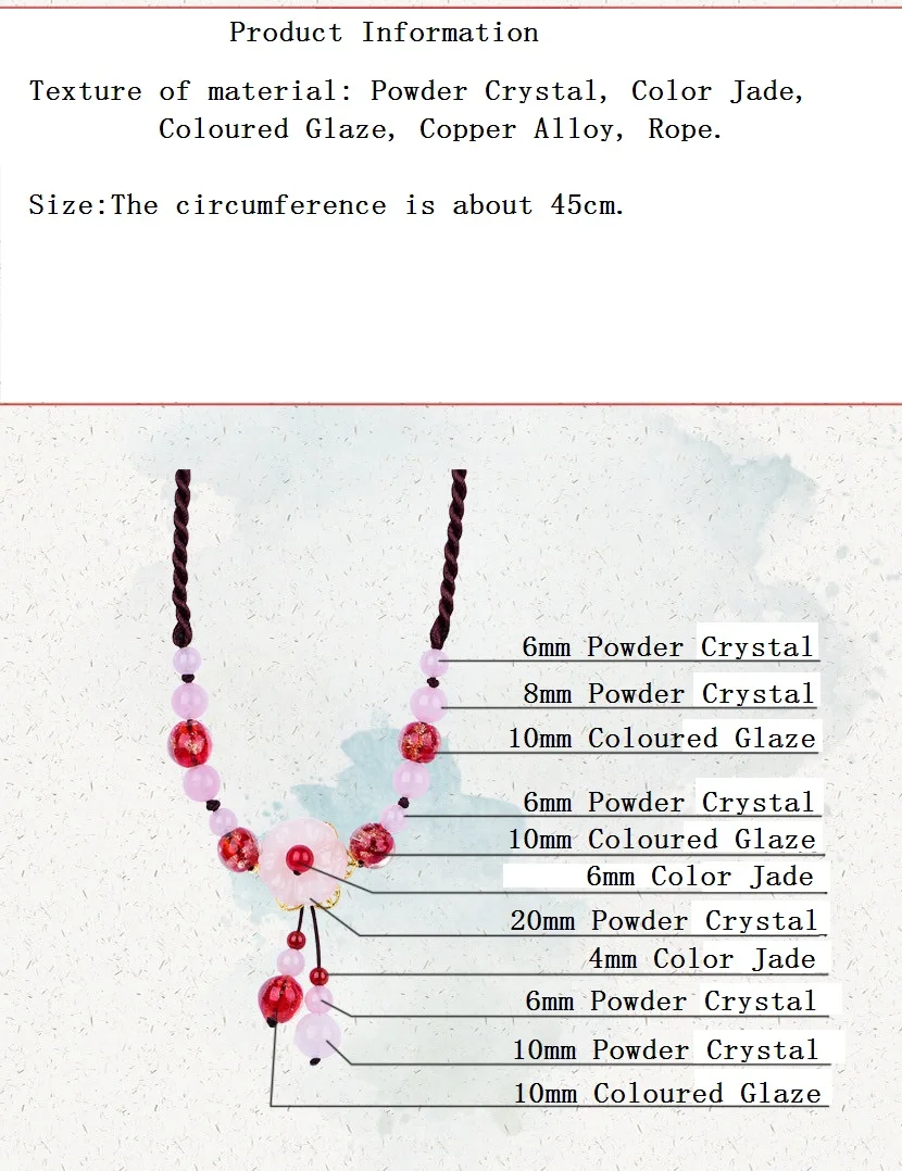 Оригинальное винтажное ожерелье с цветной глазурью и кристаллами | Украшения