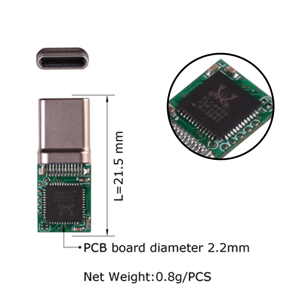 Декодер ALC4050DAC чип 312bit 384 кГц Type-c цифровой интерфейс штекер/корпус/полный комплект