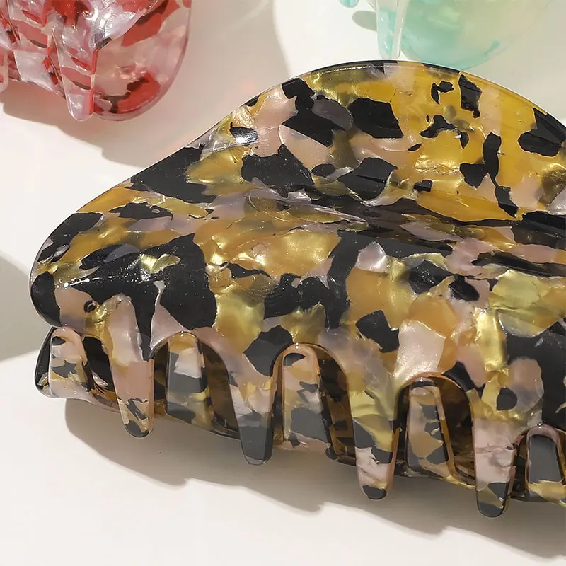 

Marble Acrylic Hair Claw Solid Women Vintage Fashion Barrette Hairpin Textured Barrette Adult Grils Crab Hair Accessories