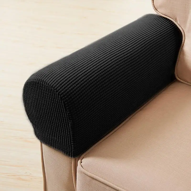 

2 Pcs Non-Slip Solid Color Elastic All-Inclusive Sofa Gloves Sofa Armrest Cover Non-Slip Protective Cover Armchair Cover