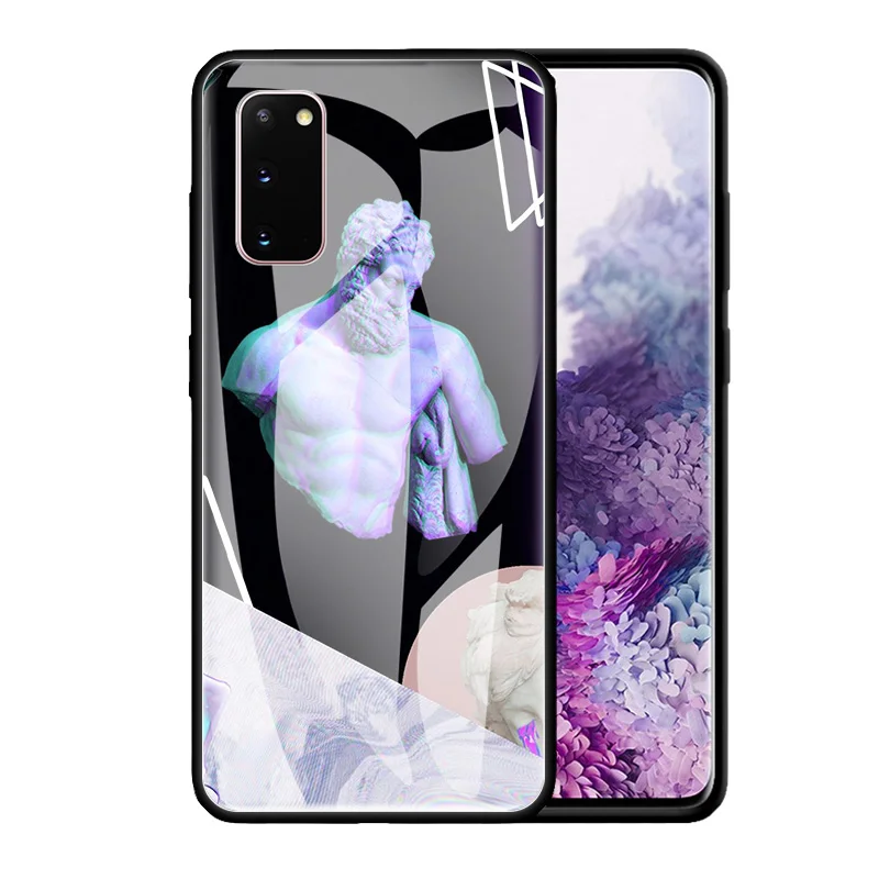 

Phone Case For Samsung Galaxy S20 FE S10 S9 S8 Plus Note 20 Ultra 10 Lite 9 8 Glass Back Cover Shockproof Shell David Sculpture