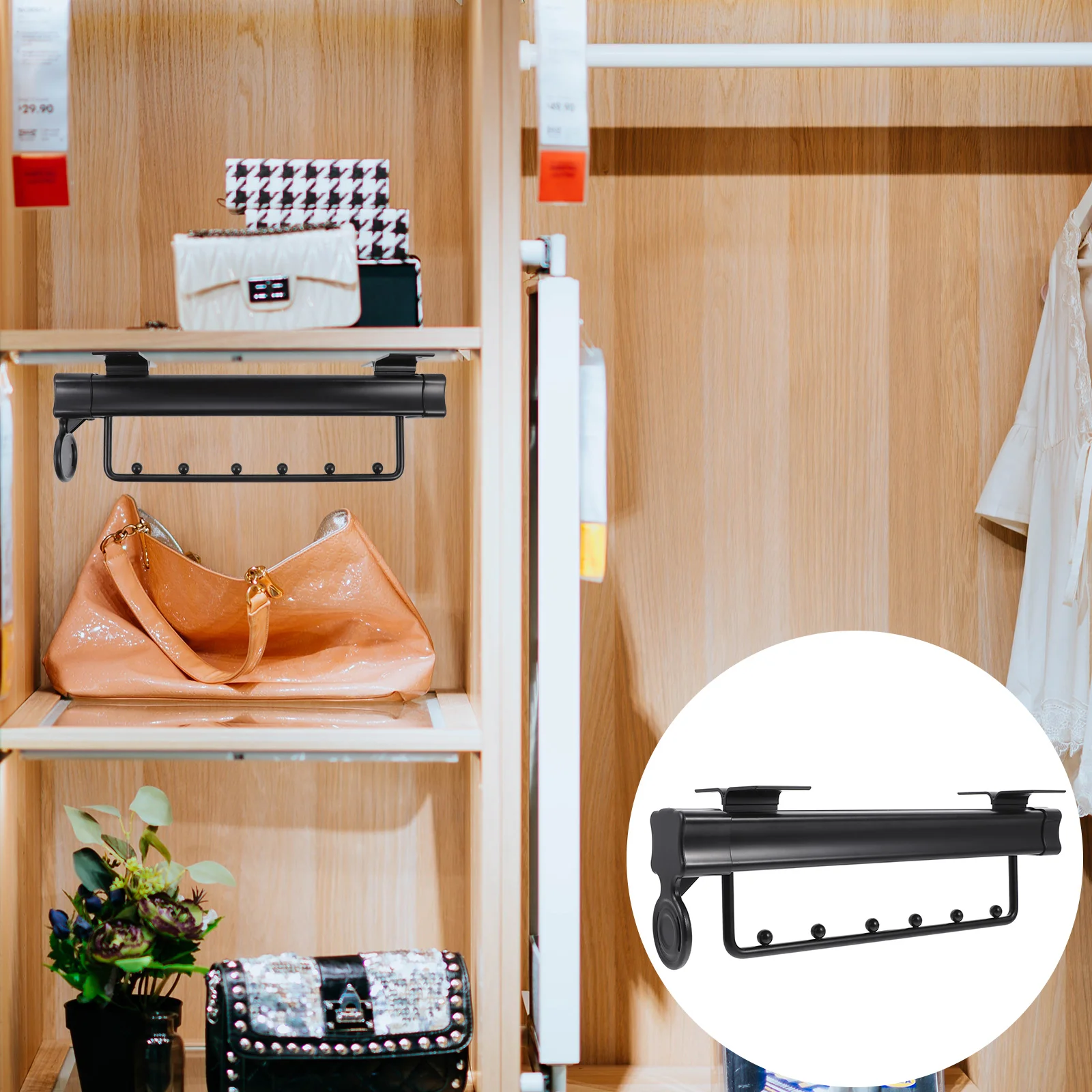 

1Pc Heavy Duty Retractable Closet Pulls Out Rod Useful Wardrobe Clothes Hanger