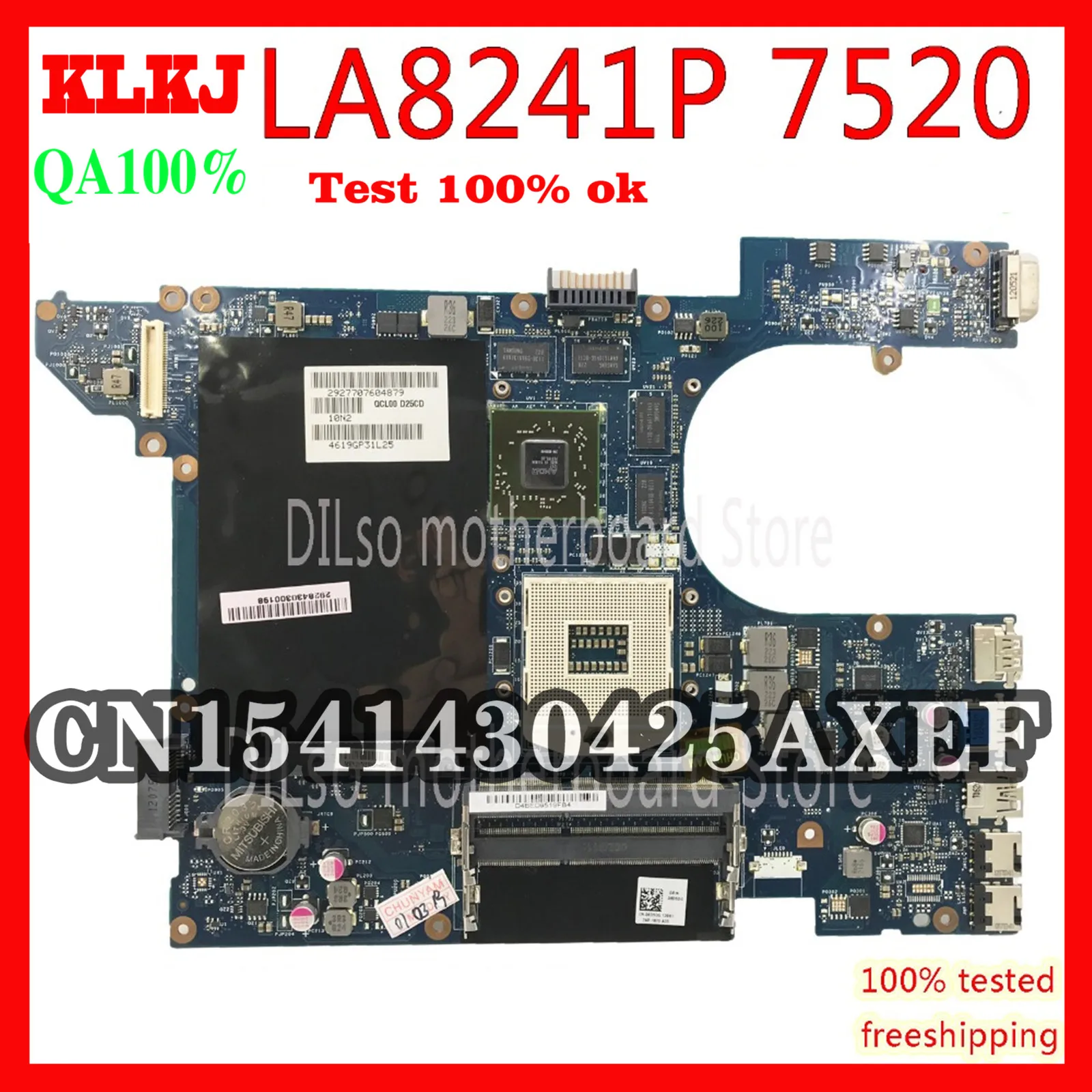 

KEFU QCL00 LA-8241P 7520 Motherboard For dell Inspiron 15R 5520 7520 Laptop Motherboard AMD HD 7730M 2GB original 100% tested