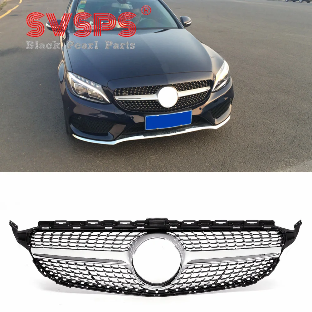 Настройка передней алмазной решетки для Mercedes Benz C class W205 2015 2018 года|Гоночные